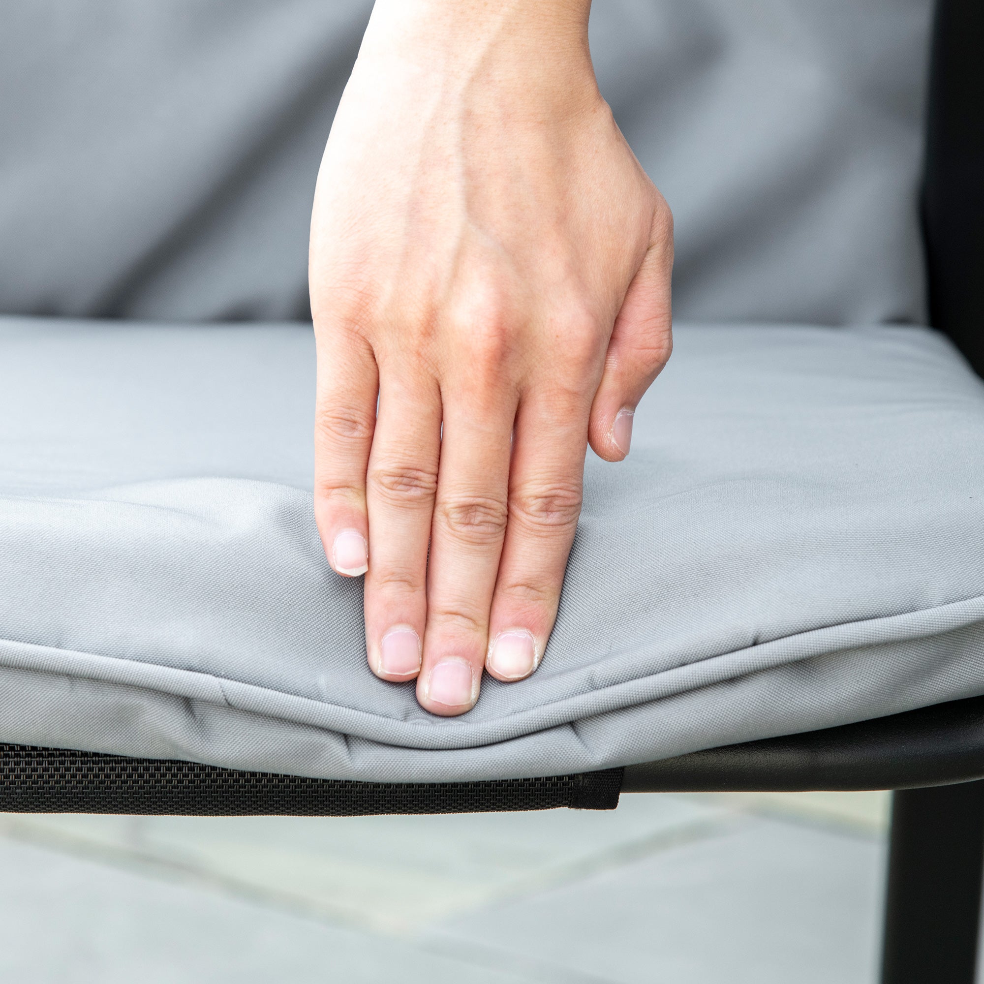 Outsunny 5 Piece Patio Dining Set, Outdoor Square Dining Table and 4 Cushioned Armchairs, Tempered Glass Top Table with Umbrella Hole for Garden, Patio, Balcony, Black