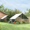 PawHut Metal Chicken Coop, Walk-in Large Chicken Run, Poultry Cage for Backyard Hen, Duck, Rabbit with Water- and UV-Protection Cover, for 16-24 Chickens, 9.8' x 26.2' x 6.6'