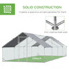 PawHut Metal Chicken Coop, Walk-in Large Chicken Run, Poultry Cage for Backyard Hen, Duck, Rabbit with Water- and UV-Protection Cover, for 16-24 Chickens, 9.8' x 26.2' x 6.6'