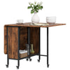 HOMCOM Folding Dining Table, Mobile Drop Leaf Table, Extendable Kitchen Table with Storage Shelf and 6 Wheels for Small Spaces, Rustic Brown
