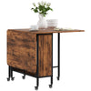 HOMCOM Folding Dining Table, Mobile Drop Leaf Table, Extendable Kitchen Table with Storage Shelf and 6 Wheels for Small Spaces, Rustic Brown