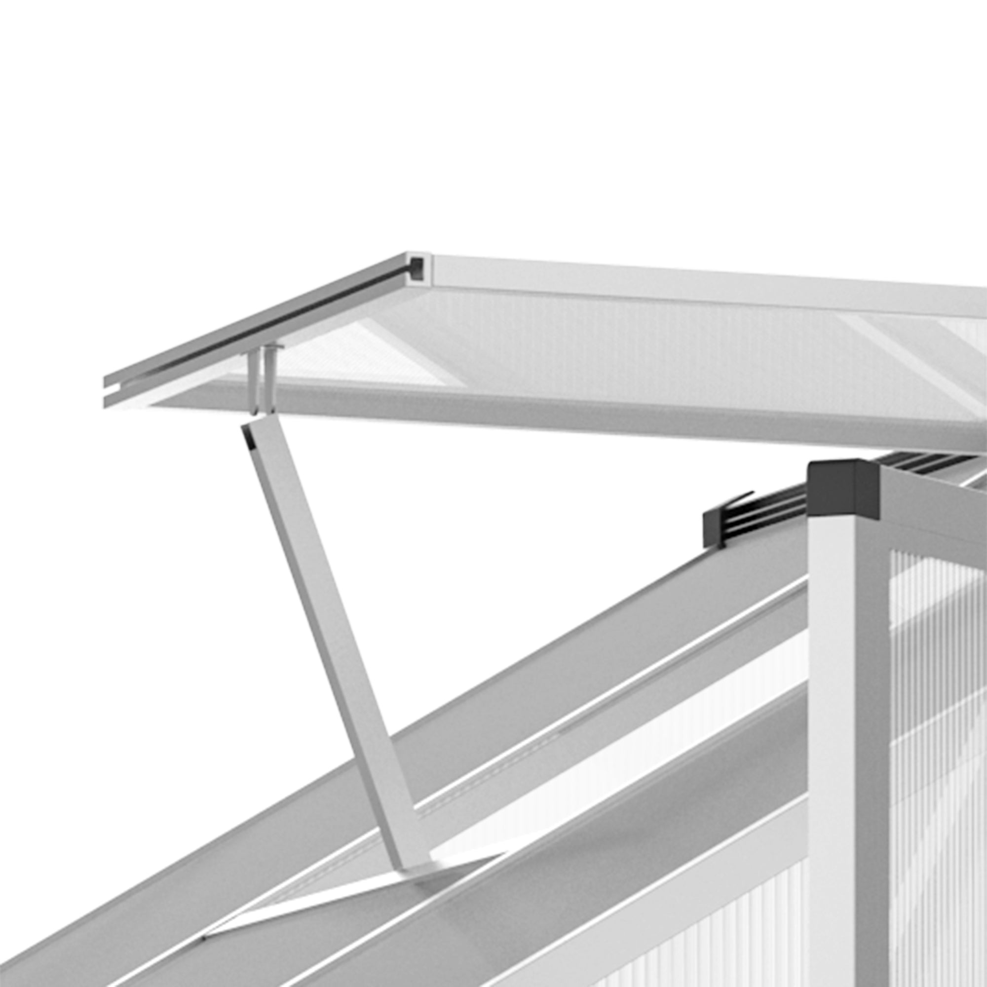 Outsunny 6' x 8' x 6.4' Walk-in Garden Greenhouse Polycarbonate Panels Plants Flower Growth Shed Cold Frame Outdoor Portable Warm House Aluminum Frame, Silver