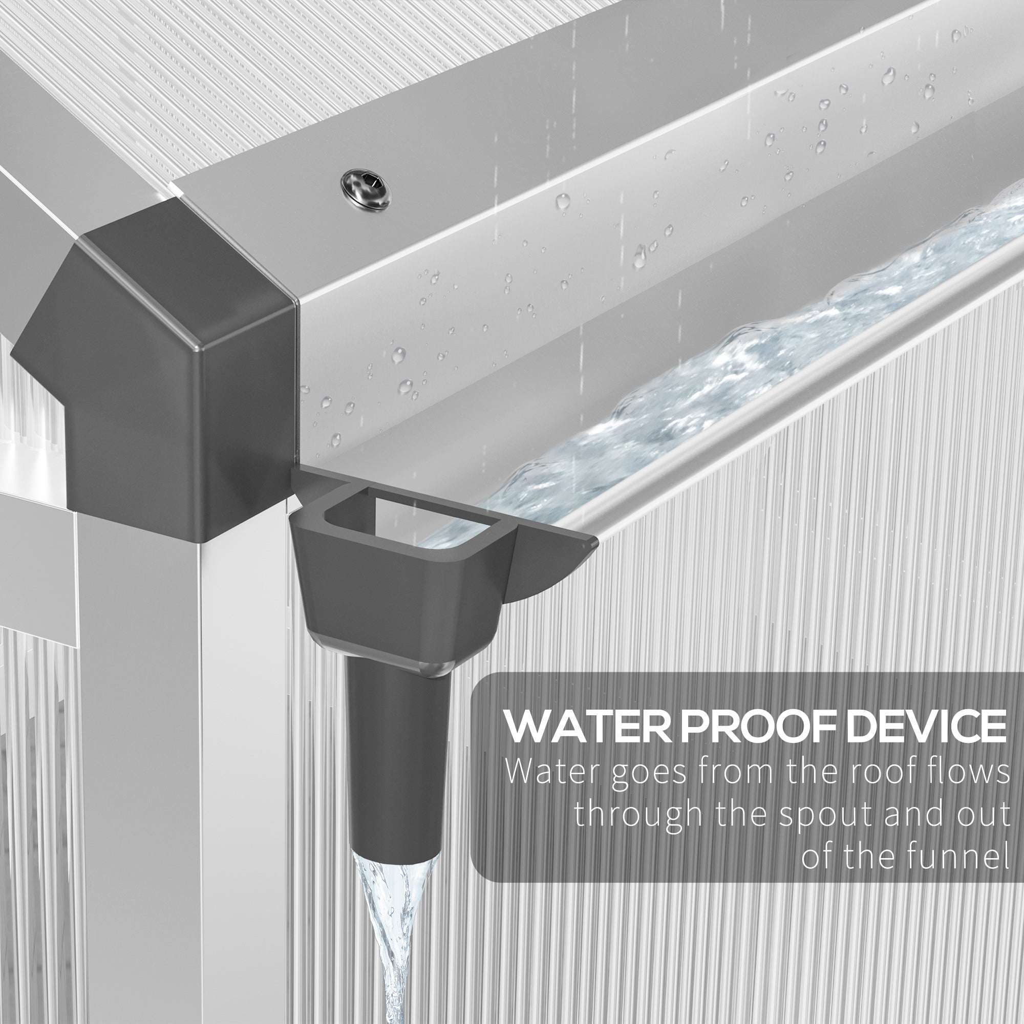 Outsunny 6' x 8' x 6.4' Walk-in Garden Greenhouse Polycarbonate Panels Plants Flower Growth Shed Cold Frame Outdoor Portable Warm House Aluminum Frame, Silver