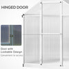 Outsunny 6' x 8' x 6.4' Walk-in Garden Greenhouse Polycarbonate Panels Plants Flower Growth Shed Cold Frame Outdoor Portable Warm House Aluminum Frame, Silver