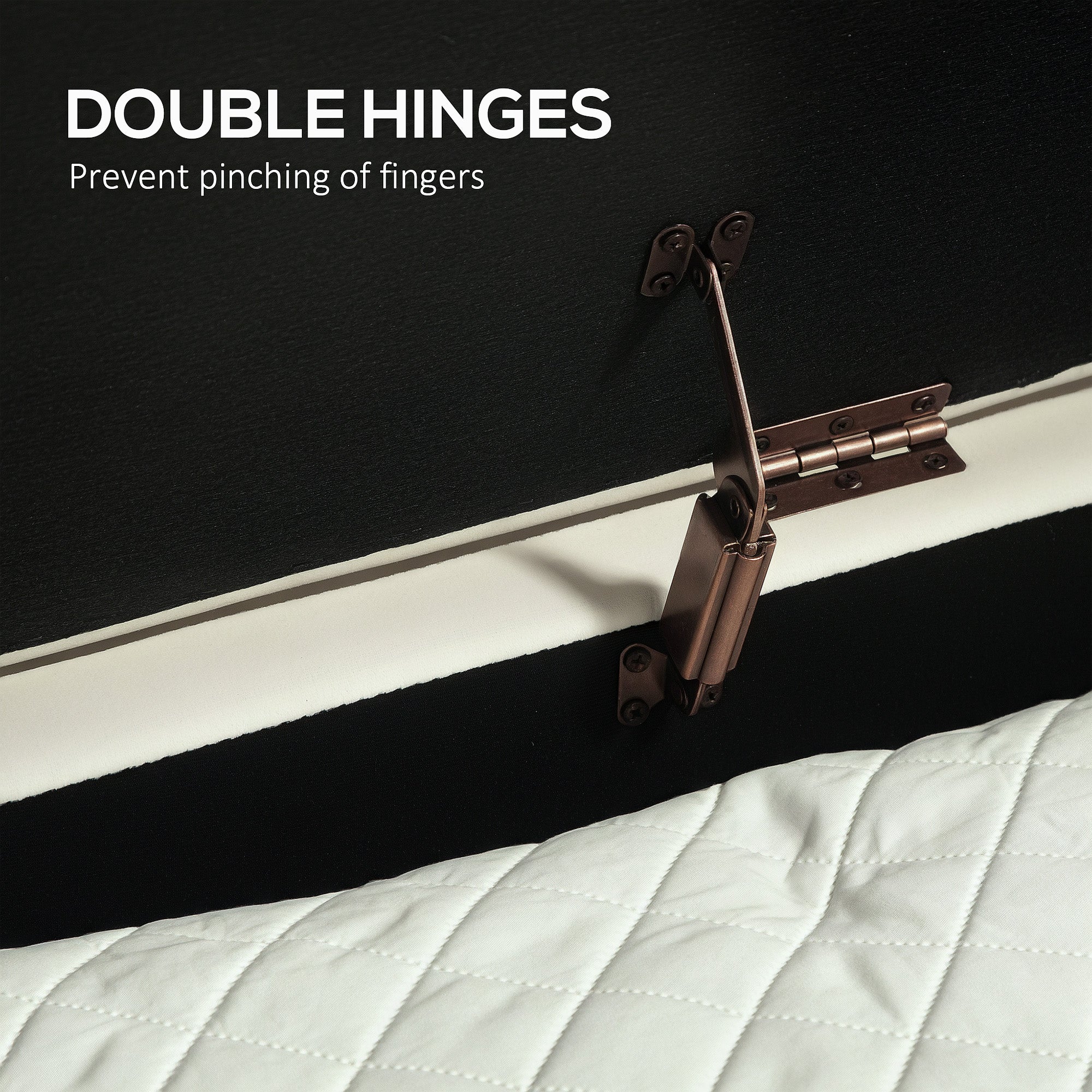 HOMCOM Upholstered Bedroom Bench, Channel Tufted Storage Bench, Bench Seat with Thick Padding and Metal Legs, Ottoman Bench for Bedroom Living Room, Hallway, Cream White