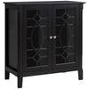 HOMCOM Sideboard Display Cabinet with Double Framed Glass Doors, 2 Adjustable Shelves, and Elevated Base, Espresso