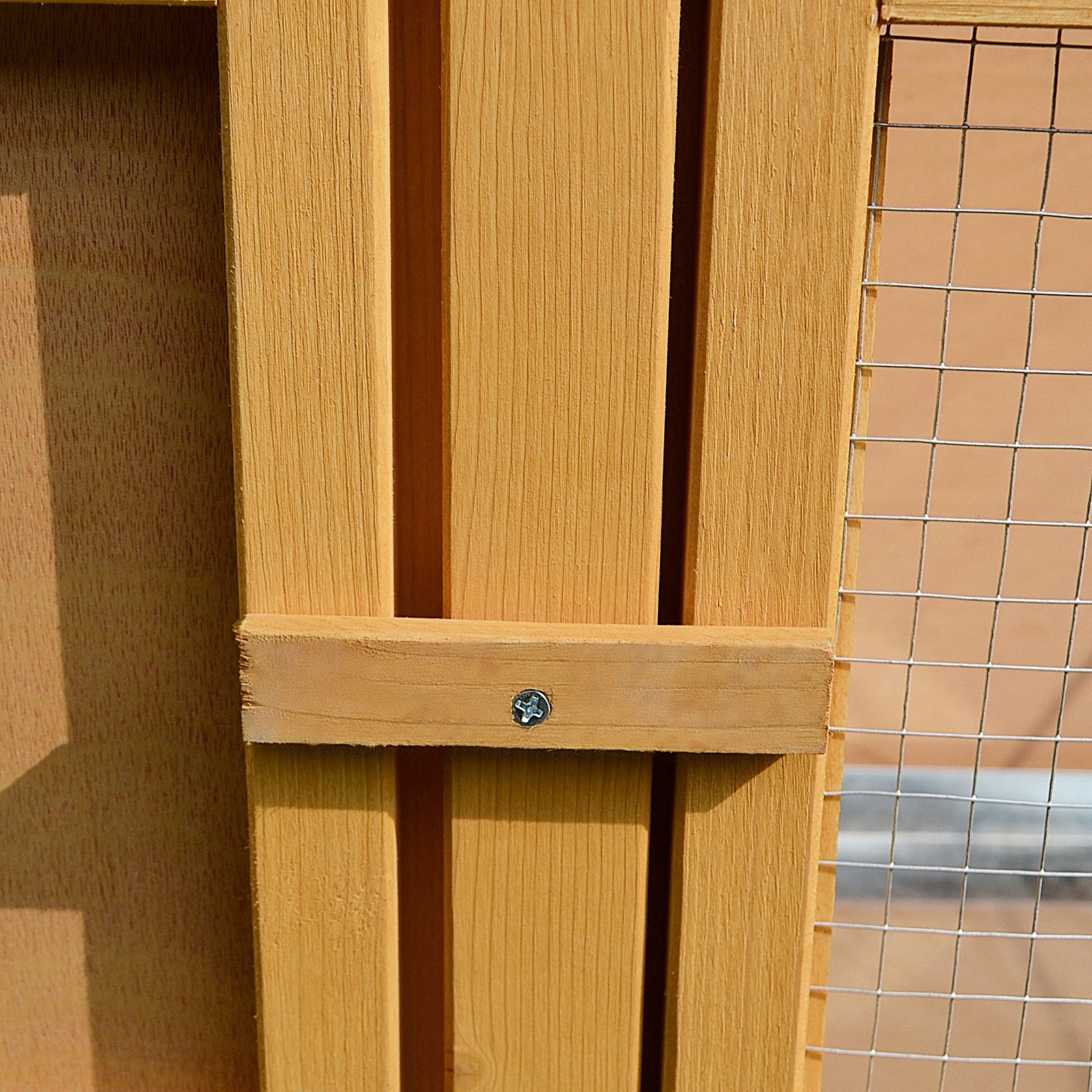PawHut Wooden Rabbit Hutch Guinea Pigs House Outdoor Small Animal Bunny Cage w/ Hinged Top Slide out Tray 115 x 44.3 x 65 cm