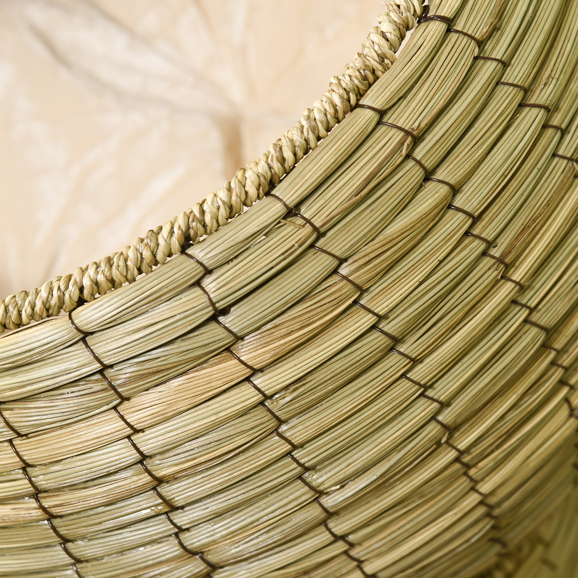 PawHut Handwoven Elevated Cat Bed with Soft Cushion & Cat Egg Chair Shape, Cat Basket Bed Kitty House with Stand, Raised Wicker Cat Bed for Indoor Cats, 23.5" H, Yellow