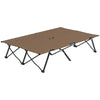 Outsunny 76" Two Person Folding Camping Cot Outdoor Portable Double Cot Wide Military Sleeping Bed w/ Carrying Bag Khaki
