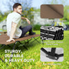 Outsunny 76" Two Person Folding Camping Cot Outdoor Portable Double Cot Wide Military Sleeping Bed w/ Carrying Bag Khaki
