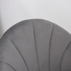 HOMCOM Dining Chairs Set of 2, Velvet-feel Kitchen Chairs with Curved Backrest, Nordic Armless Leisure Accent Chairs with Metal Legs for Living Room, Dining Room, Guest Room, Grey
