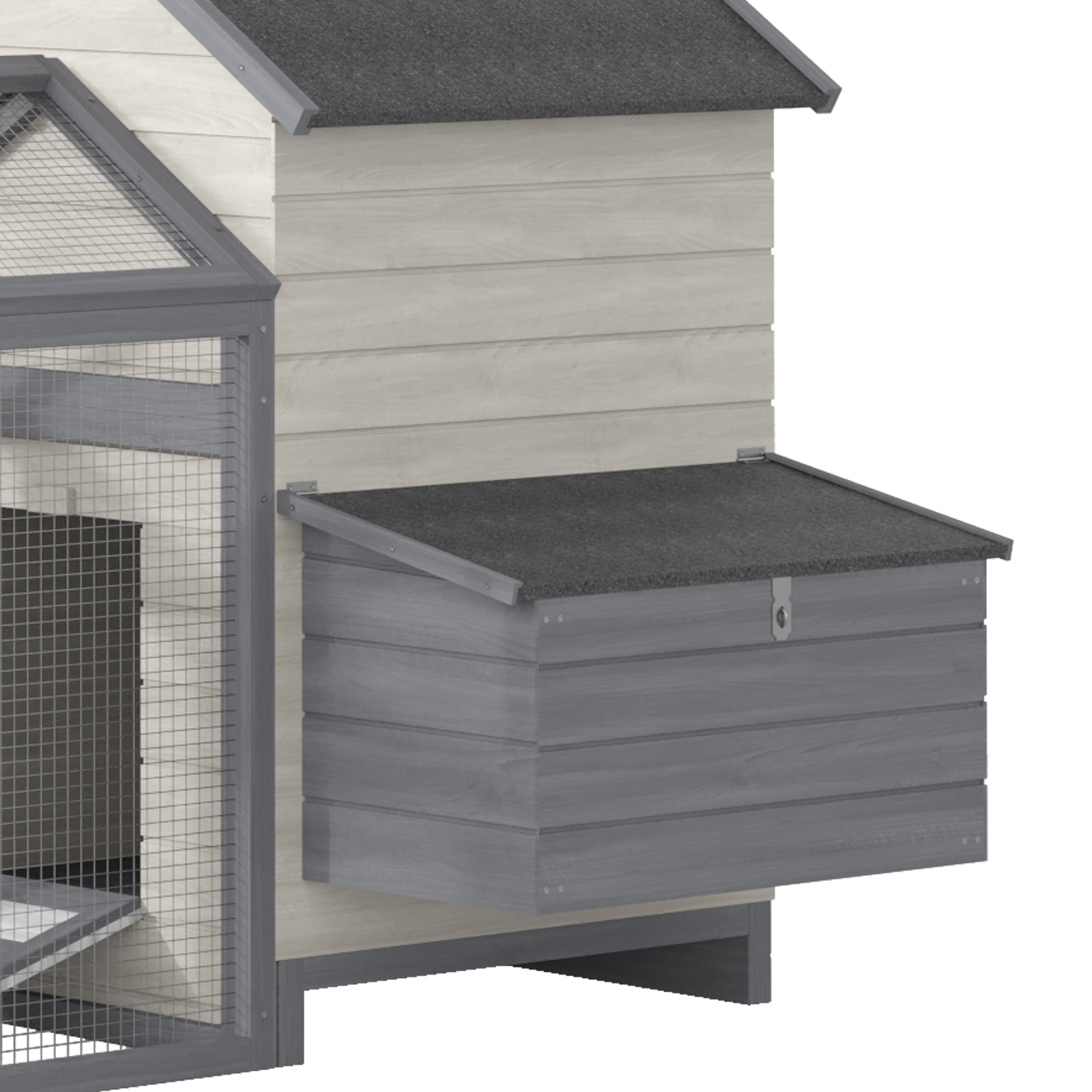 PawHut 100" Chicken Coop Wooden Chicken House Large Rabbit Hutch Poultry Cage Hen Pen Backyard with Double Run, Nesting Box