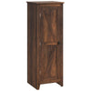 HOMCOM 48" Small Kitchen Pantry Cabinet, Freestanding Storage Cabinet, Farmhouse Narrow Kitchen Cabinet with Barn Door and Adjustable Shelves, Brown Wood Grain