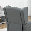 HOMCOM Faux Leather Accent Chair, Upholstered Wingback Armchair, Modern Button Tufted Living Room Chair with Thick Padding, Grey
