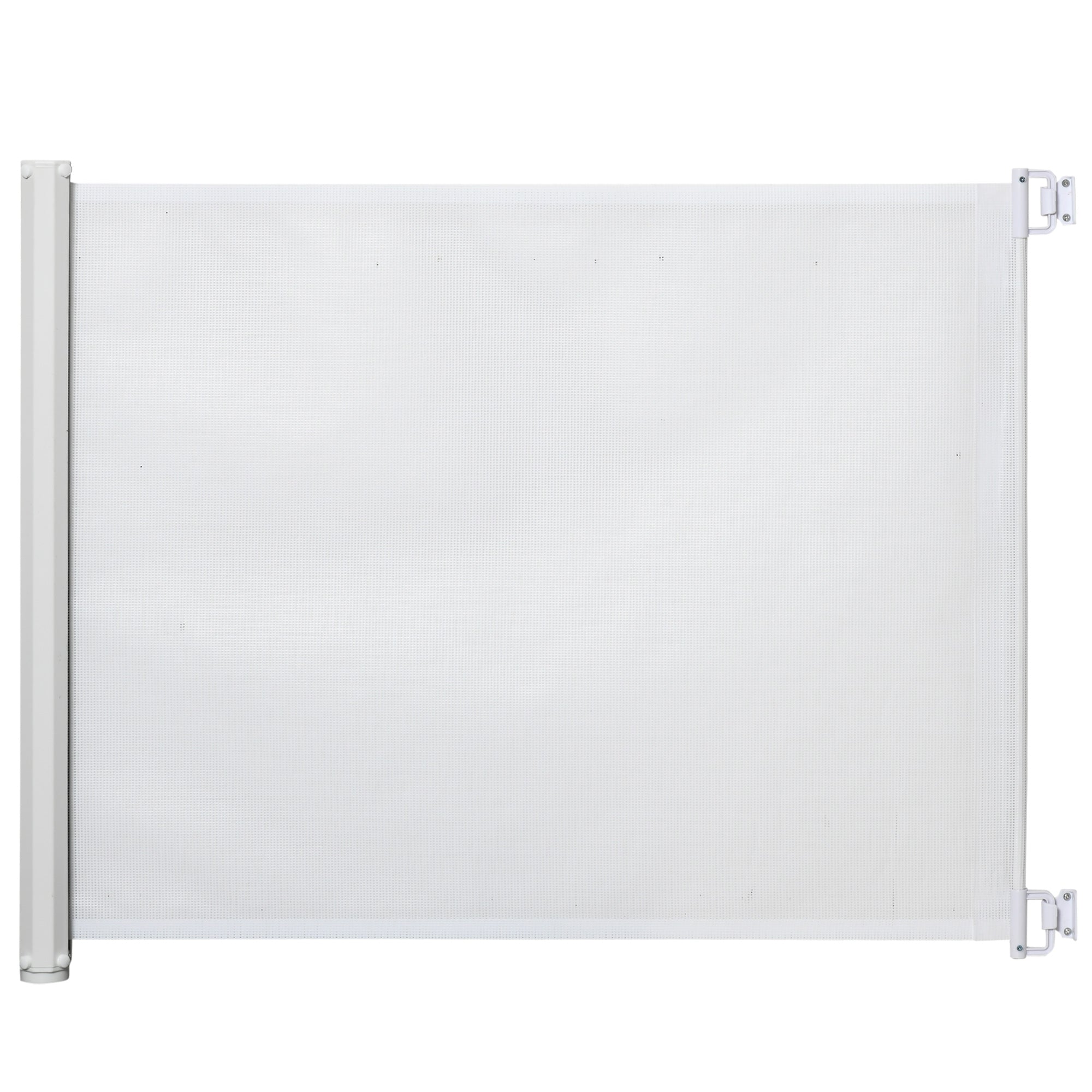 PawHut Retractable Safety Gate, Dog Pet Barrier, Folding Protector, for Home, Doorway, Stairs, 82.5H x 115Lcm - White