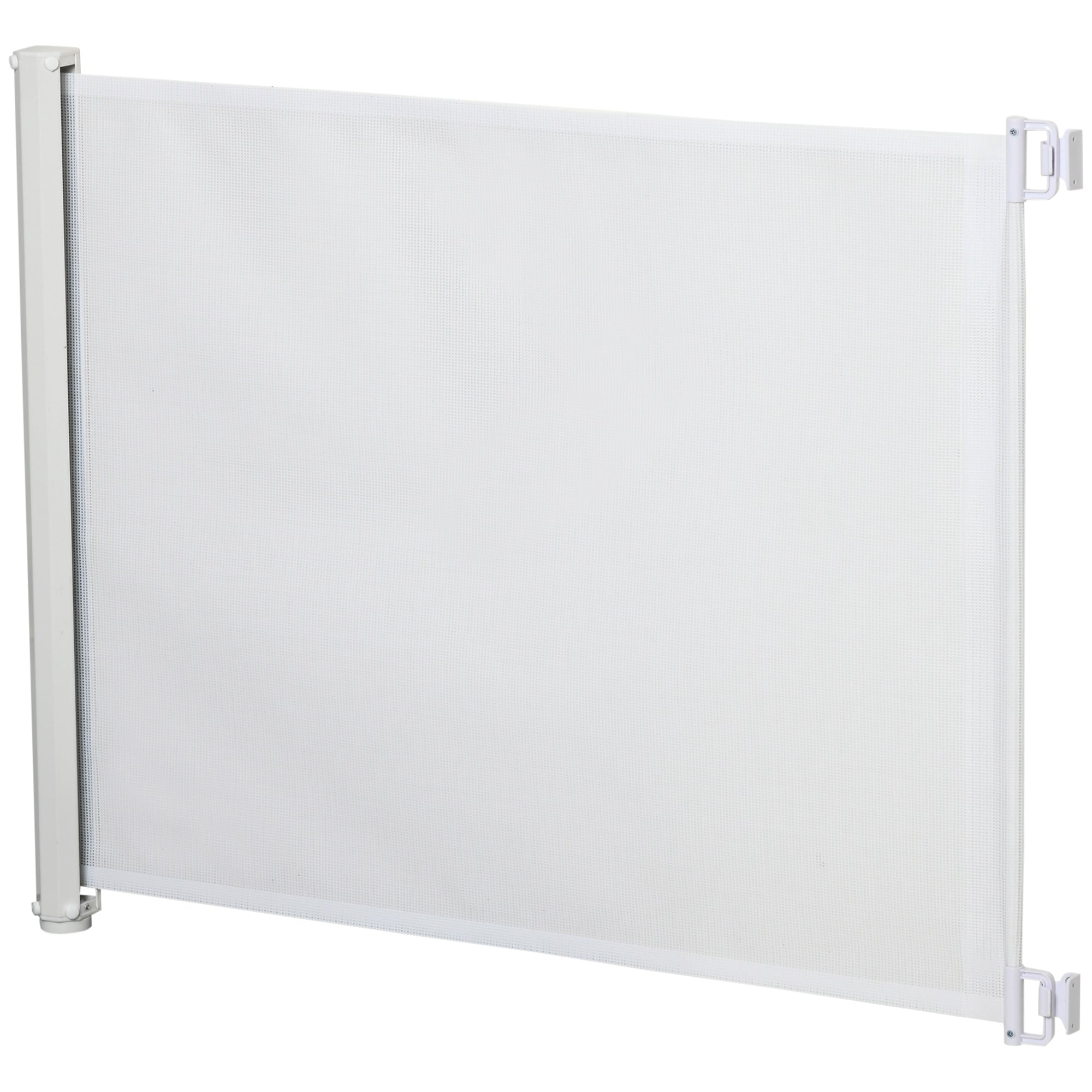 PawHut Retractable Safety Gate, Dog Pet Barrier, Folding Protector, for Home, Doorway, Stairs, 82.5H x 115Lcm - White