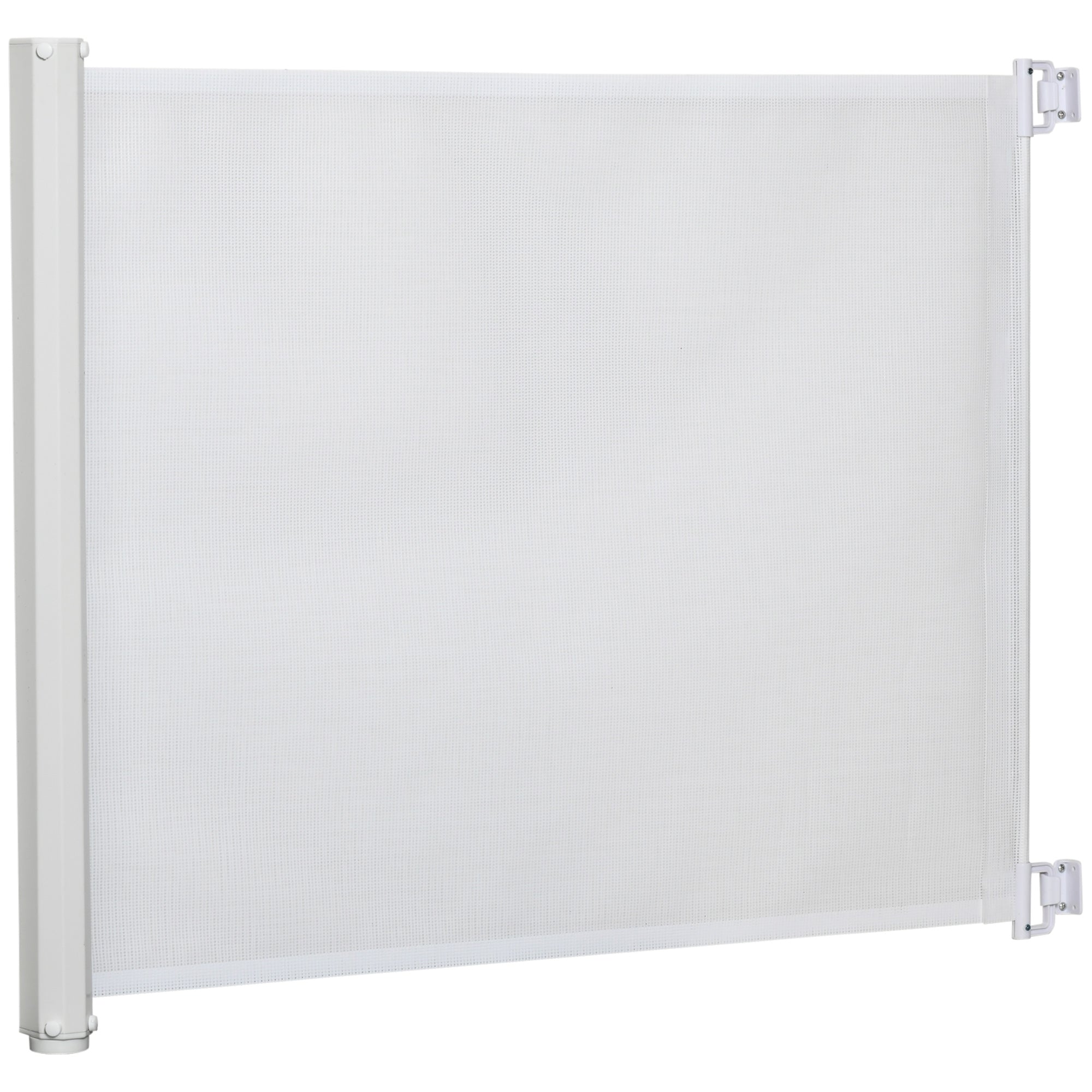 PawHut Retractable Safety Gate, Dog Pet Barrier, Folding Protector, for Home, Doorway, Stairs, 82.5H x 115Lcm - White