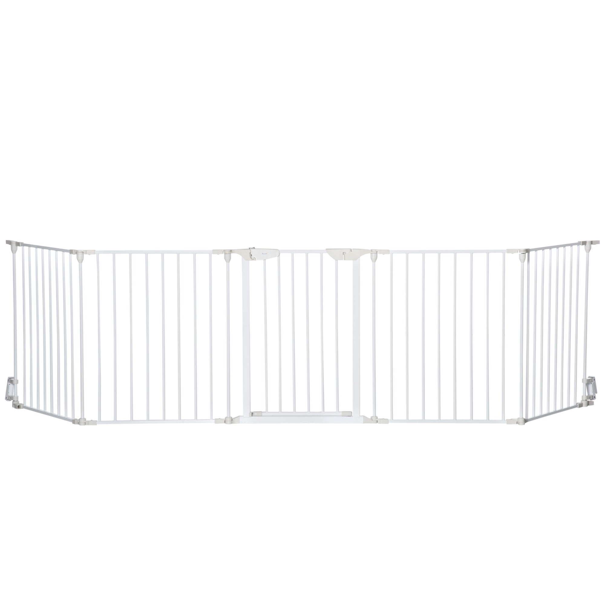 PawHut Dog Playpen Indoor, Foldable Pet Fence Puppy Pen for Small Medium Dogs with Door, 5 Panels, 29 Inch Tall, for Stairway, Doorway, Hallway, White