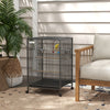 PawHut 29" Bird Cage for Parrots Lovebirds Budgies Finches, Flight Cage with 5 Doors, Swing, Stainless Steel Bowls, Removable Tray, Wheel, Grey