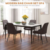 HOMCOM Dining Chairs Set of 4, Modern PU Leather Upholstered Kitchen Chairs with Diamond Tufted Backs and Steel Legs for Living Room, Dining Room, Bedroom, Brown