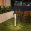 Outsunny Rattan Solar Floor Lamp, Solar Powered Outdoor Lamp with Auto On/Off LED Lights, IP44 Waterproof, Decorative Outdoor Lantern for Patio, Porch, Pathway, Grey