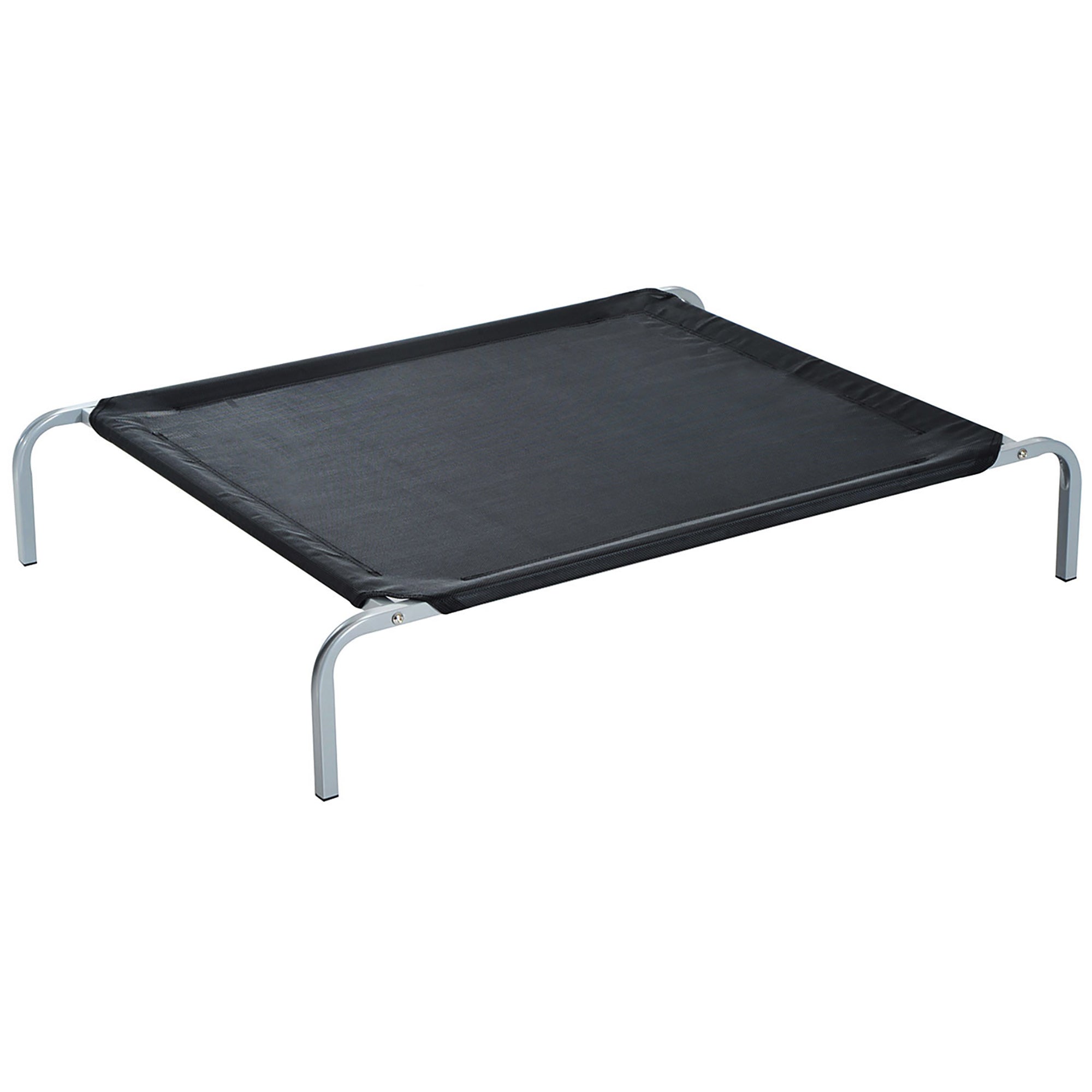 PawHut Raised Dog Bed Cat Elevated Lifted Cooling Portable Camping with Metal Frame Black (Small)