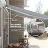 Outsunny 12' x 10' Retractable Awning Patio Sun Shade Shelter with Manual Crank Handle, UV & Water-Resistant Fabric and Aluminum Frame for Deck, Balcony, Yard, Grey