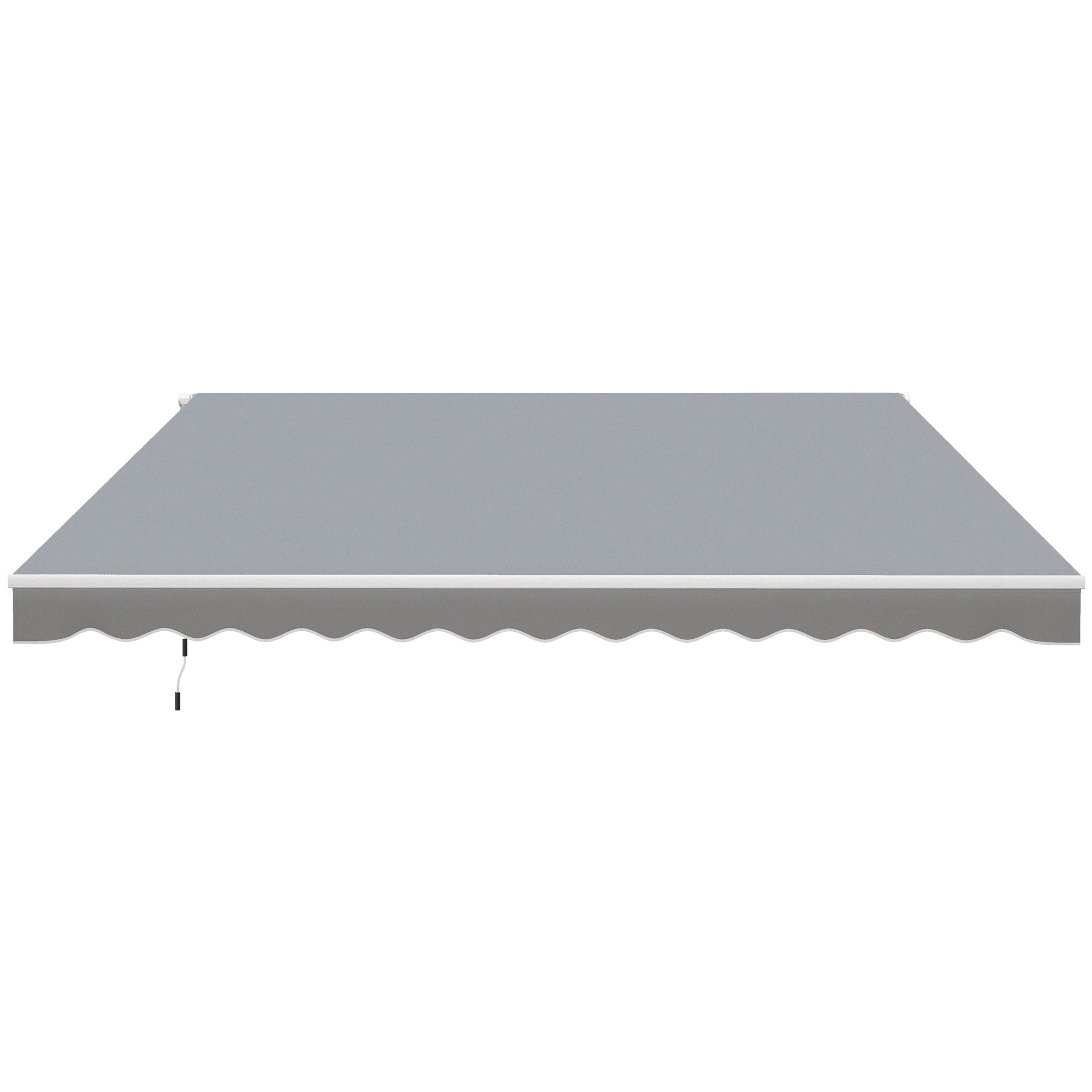 Outsunny 12' x 10' Retractable Awning Patio Sun Shade Shelter with Manual Crank Handle, UV & Water-Resistant Fabric and Aluminum Frame for Deck, Balcony, Yard, Grey