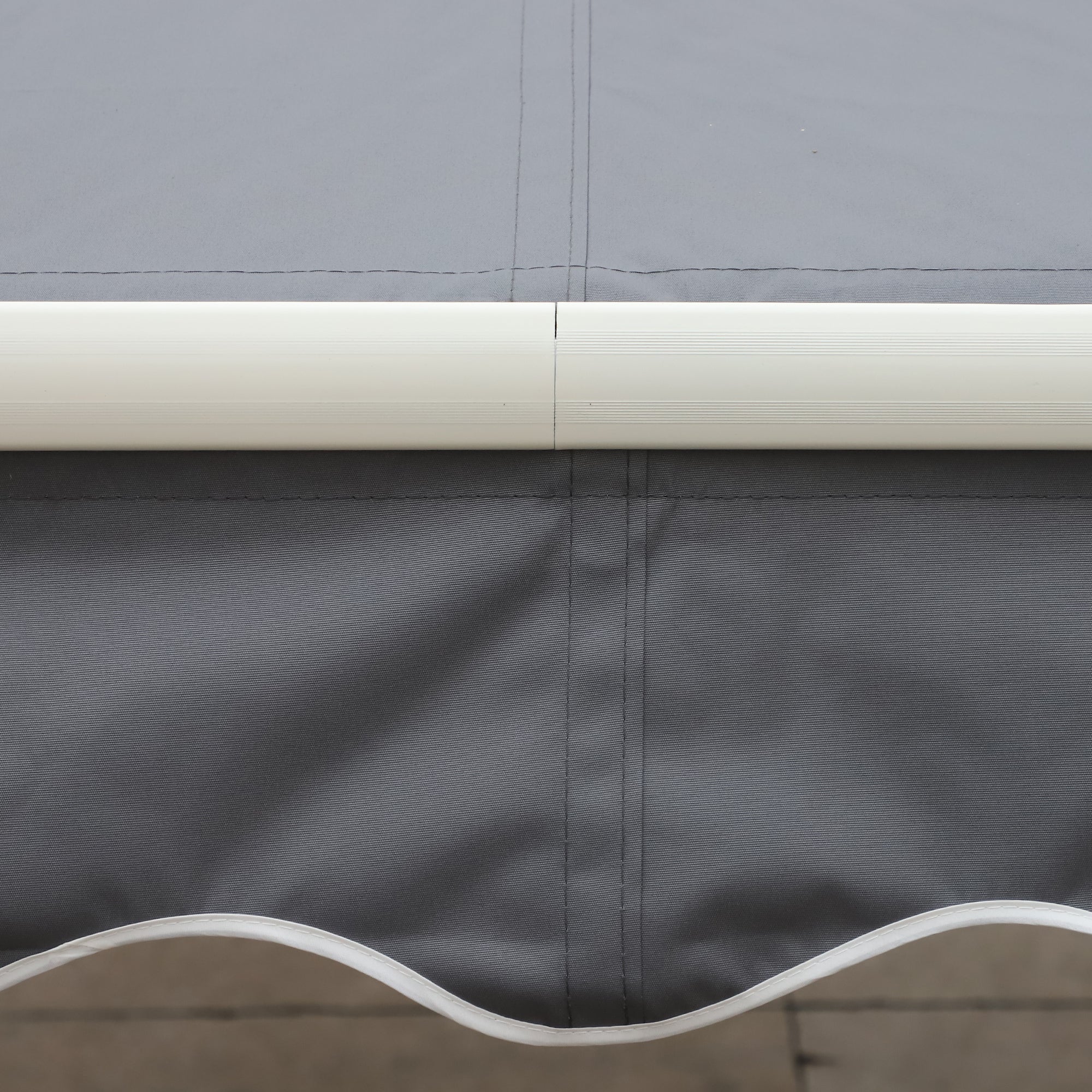 Outsunny 12' x 10' Retractable Awning Patio Sun Shade Shelter with Manual Crank Handle, UV & Water-Resistant Fabric and Aluminum Frame for Deck, Balcony, Yard, Grey