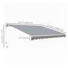 Outsunny 12' x 10' Retractable Awning Patio Sun Shade Shelter with Manual Crank Handle, UV & Water-Resistant Fabric and Aluminum Frame for Deck, Balcony, Yard, Grey