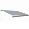 Outsunny 12' x 10' Retractable Awning Patio Sun Shade Shelter with Manual Crank Handle, UV & Water-Resistant Fabric and Aluminum Frame for Deck, Balcony, Yard, Grey