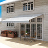 Outsunny 12' x 10' Retractable Awning Patio Sun Shade Shelter with Manual Crank Handle, UV & Water-Resistant Fabric and Aluminum Frame for Deck, Balcony, Yard, Grey