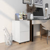 Vinsetto Vertical Steel Filing Cabinet on Wheels, 2-Drawer Lockable File Cabinet with Adjustable Hanging Bar for A4, Legal and Letter Size, White