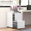 Vinsetto Vertical Steel Filing Cabinet on Wheels, 2-Drawer Lockable File Cabinet with Adjustable Hanging Bar for A4, Legal and Letter Size, White
