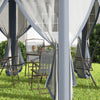 Outsunny 13' x 13' Pop Up Canopy Tent with Netting and Carry Bag, Instant Sun Shelter, Hexagon Tents for Parties, Outdoor, Garden, Patio, Grey