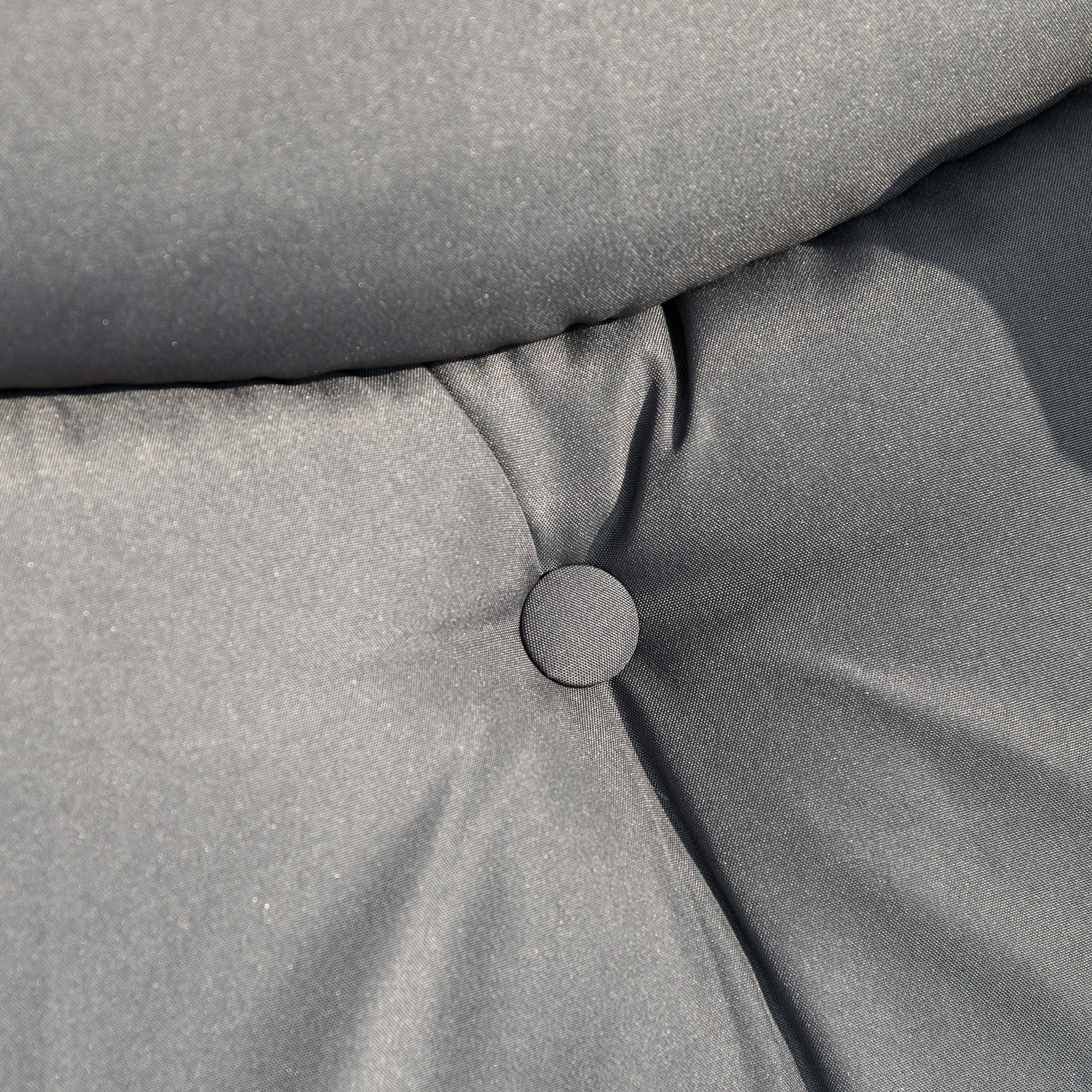 Outsunny 3 Seat Outdoor Swing Chair Steel Swing Bench Porch Swing With Adjustable Canopy, Coffee Tables and Cushion for Patio Garden, Dark Grey