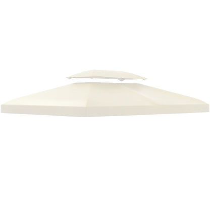 Outsunny 13.1' x 9.8' Gazebo Replacement Canopy 2 Tier Top UV Cover Pavilion Garden Patio Outdoor, Cream White (TOP ONLY)