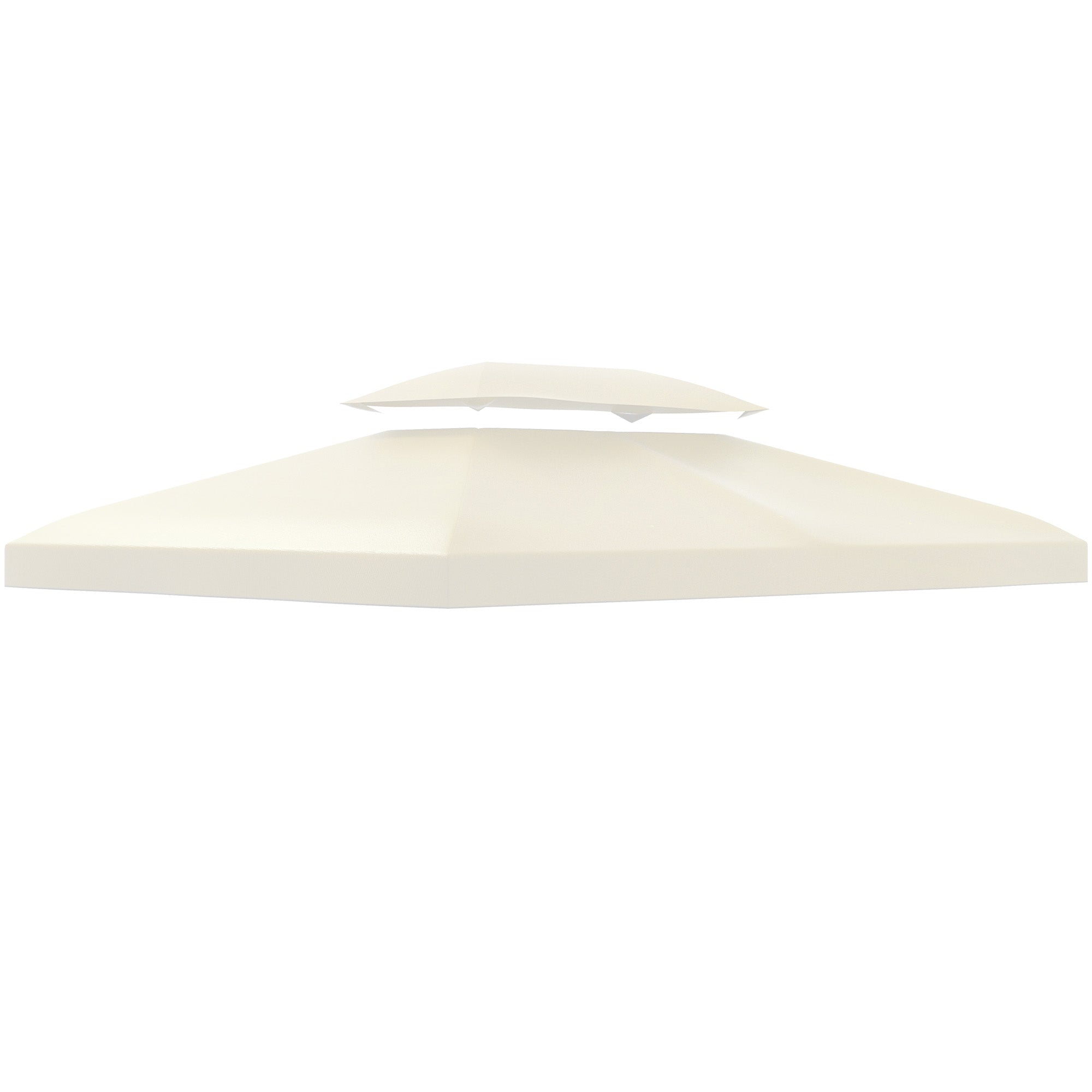 Outsunny 13.1' x 9.8' Gazebo Replacement Canopy 2 Tier Top UV Cover Pavilion Garden Patio Outdoor, Cream White (TOP ONLY)