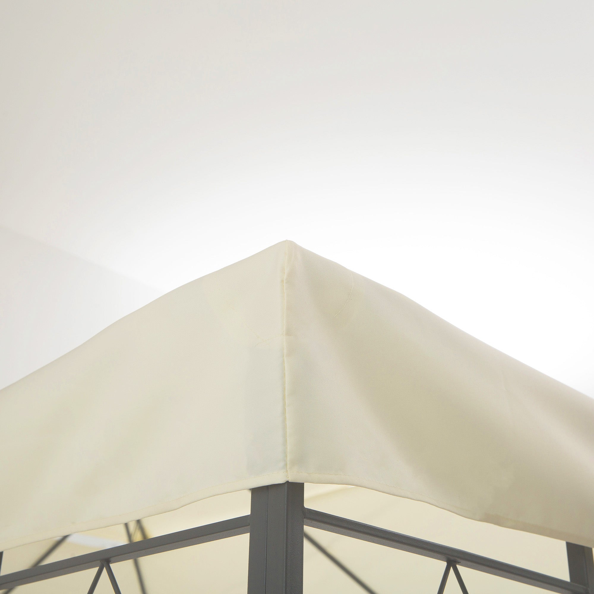 Outsunny 13.1' x 9.8' Gazebo Replacement Canopy 2 Tier Top UV Cover Pavilion Garden Patio Outdoor, Cream White (TOP ONLY)