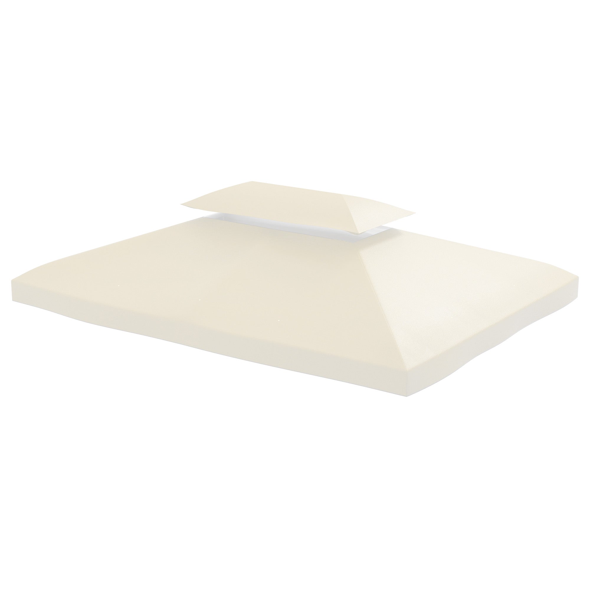 Outsunny 13.1' x 9.8' Gazebo Replacement Canopy 2 Tier Top UV Cover Pavilion Garden Patio Outdoor, Cream White (TOP ONLY)