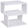 HOMCOM Side Table with Storage, Small End Table with 3-Tier Shelf, Square Coffee Table for Living Room, White