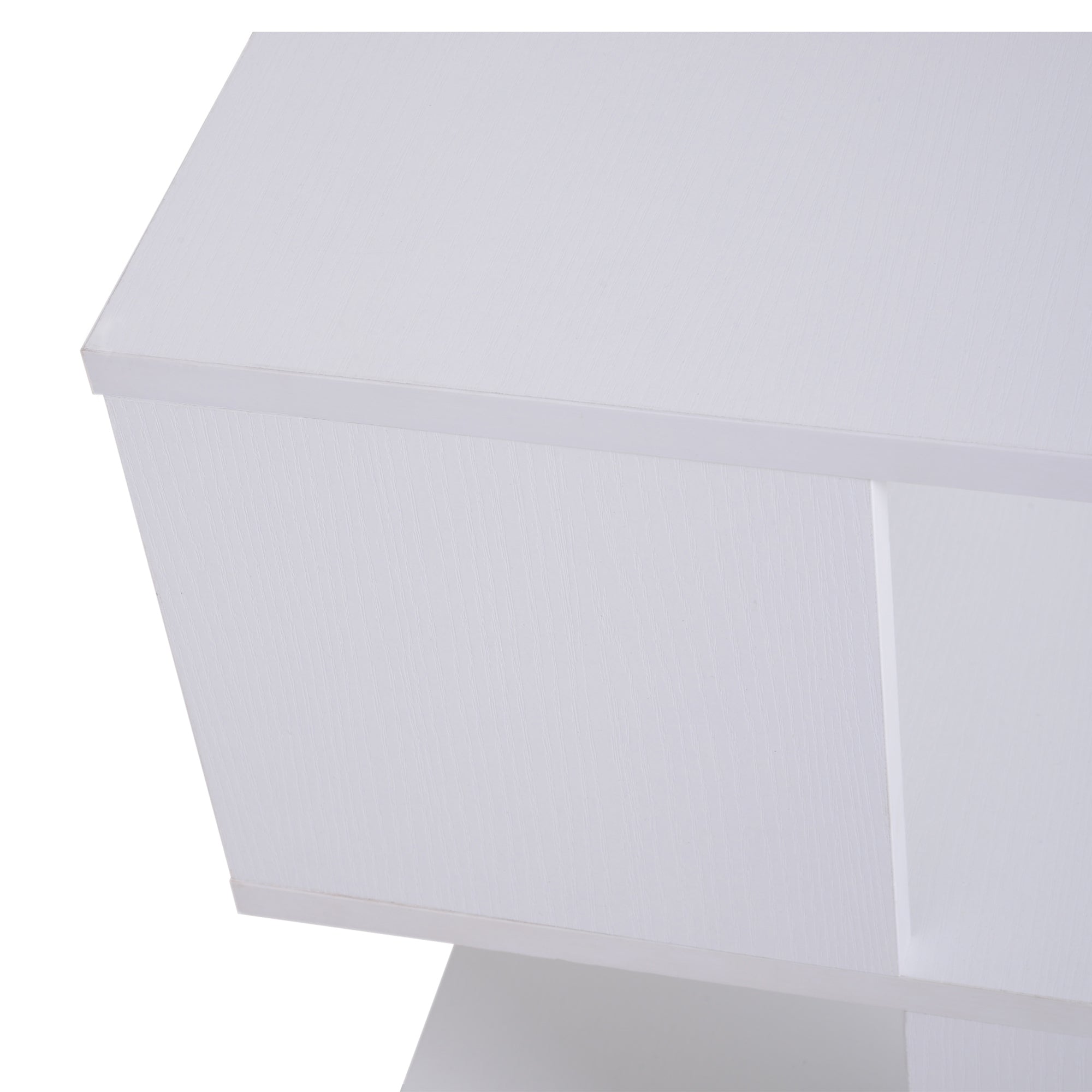 HOMCOM Side Table with Storage, Small End Table with 3-Tier Shelf, Square Coffee Table for Living Room, White