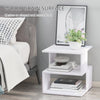 HOMCOM Side Table with Storage, Small End Table with 3-Tier Shelf, Square Coffee Table for Living Room, White