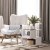HOMCOM Side Table with Storage, Small End Table with 3-Tier Shelf, Square Coffee Table for Living Room, White