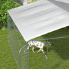 PawHut Dog Kennel Outdoor Run Fence with Roof, Steel Lock, Mesh Sidewalls for Backyard & Patio, 13.1' x 13.1' x 7.5'