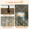 PawHut Dog Kennel Outdoor Run Fence with Roof, Steel Lock, Mesh Sidewalls for Backyard & Patio, 13.1' x 13.1' x 7.5'