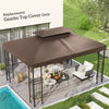 Outsunny 13.1' x 9.8' Gazebo Replacement Canopy, 2 Tier Top Roof Garden Pavilion UV Cover, Brown (TOP ONLY)