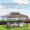 Outsunny 13.1' x 9.8' Gazebo Replacement Canopy, 2 Tier Top Roof Garden Pavilion UV Cover, Brown (TOP ONLY)