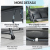 Outsunny Patio Swing Chair, 3 Person Convertible Hammock, Outdoor Swing Lounge Bed, Cushioned with Tilt Canopy, Dark Grey