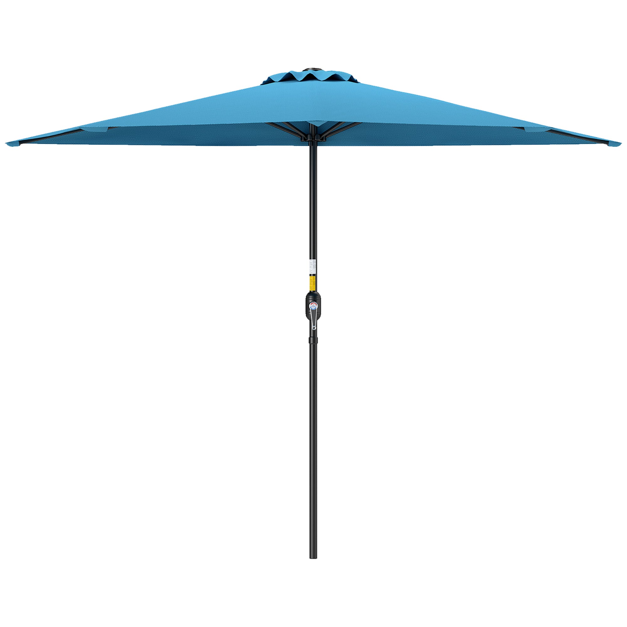 Outsunny 9ft Half Round Umbrella Outdoor Balcony Parasol Patio Garden Outdoor Window Sun Shade w/ 5 Ribs, Light Blue
